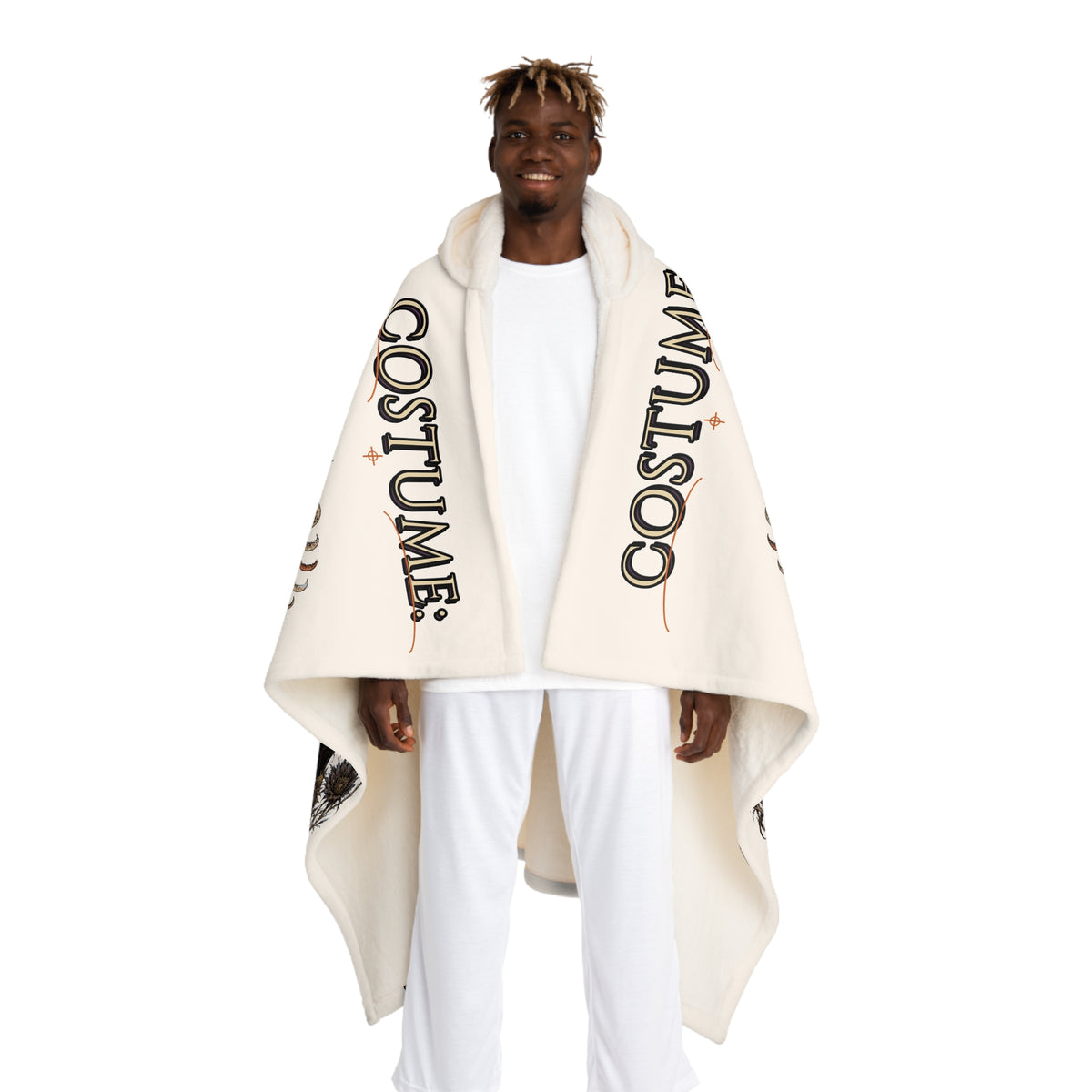 Costume Skull Hooded Sherpa Blanket | Halloween Gothic Cloak Throw