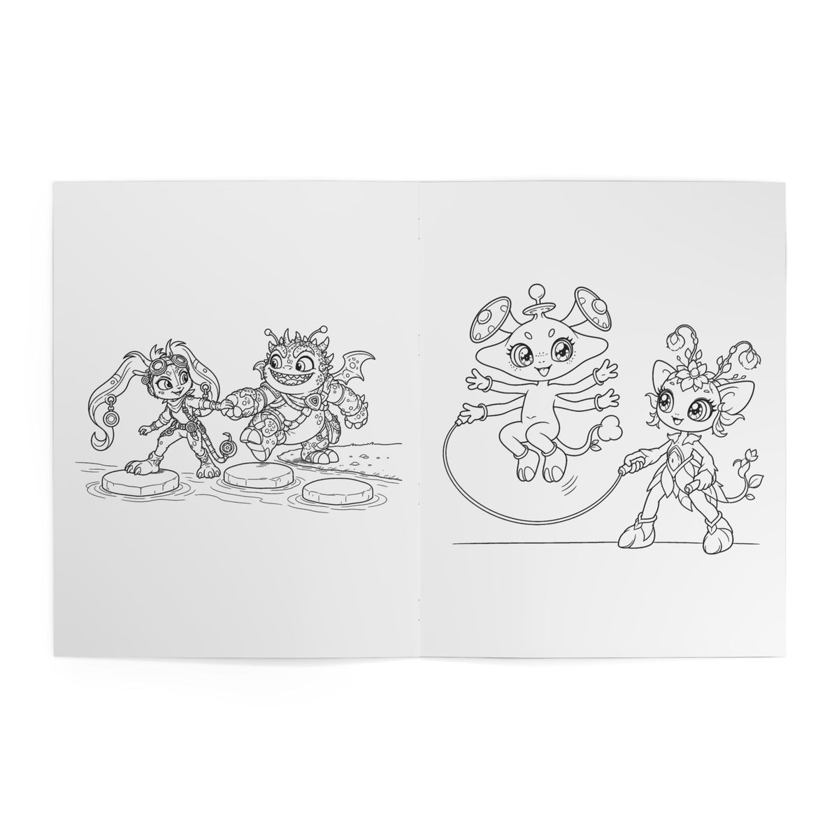 Alien Friendship Kids' Coloring Book, Physical 24-Page Cosmic Playground Scenes