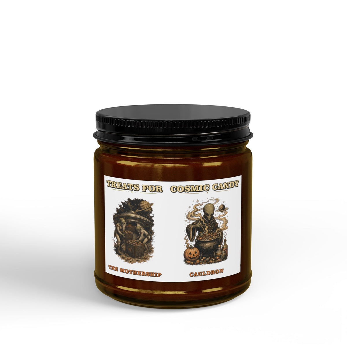 Cosmic Grave Artwork Candle | Soy Jar Candle with Black Lid