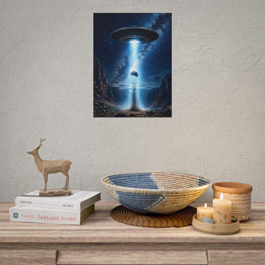 UFO Abduction Scene Poster | Rolled Posters