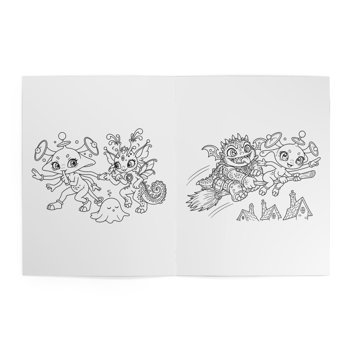 Magical Worlds Kids' Coloring Book, Physical 24-Page Cosmic Fantasy Scenes