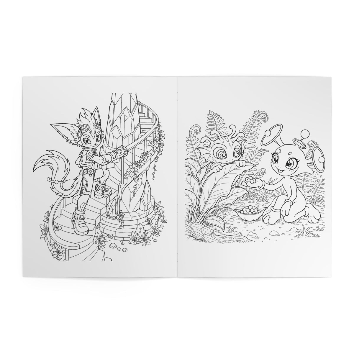 Enchanted Creatures Kids' Coloring Book, Physical 24-Page Fantasy Creature Scenes