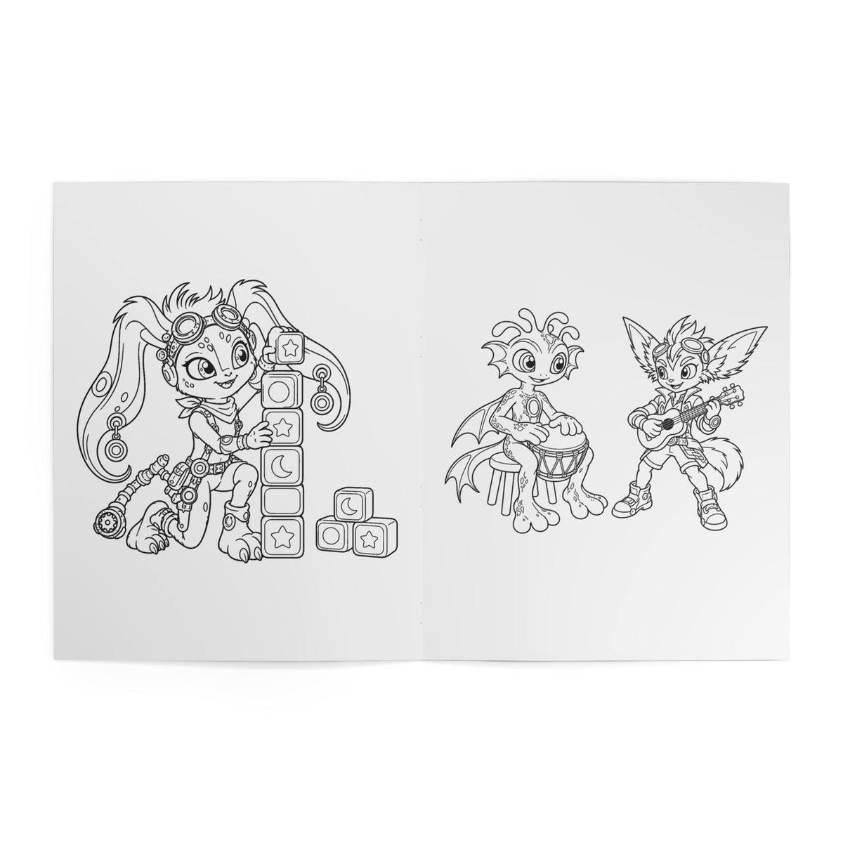 Spooky Space Fun Kids' Coloring Book, Physical 24-Page Halloween Scenes